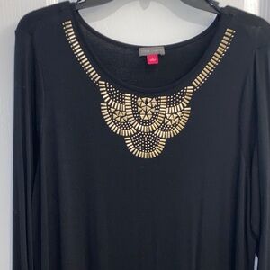 ❤️Vince Camuto Black Dress with Gold Accents